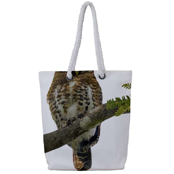 Owl Bird Full Print Rope Handle Tote (Small)