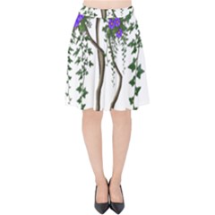 Image Cropped Tree With Flowers Tree Velvet High Waist Skirt by Sapixe