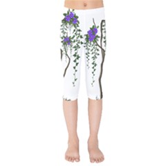 Image Cropped Tree With Flowers Tree Kids  Capri Leggings 