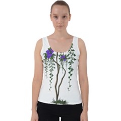 Image Cropped Tree With Flowers Tree Velvet Tank Top