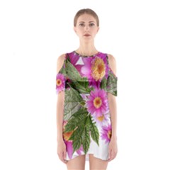 Daisies Flowers Arrangement Summer Shoulder Cutout One Piece by Sapixe