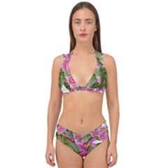 Daisies Flowers Arrangement Summer Double Strap Halter Bikini Set by Sapixe