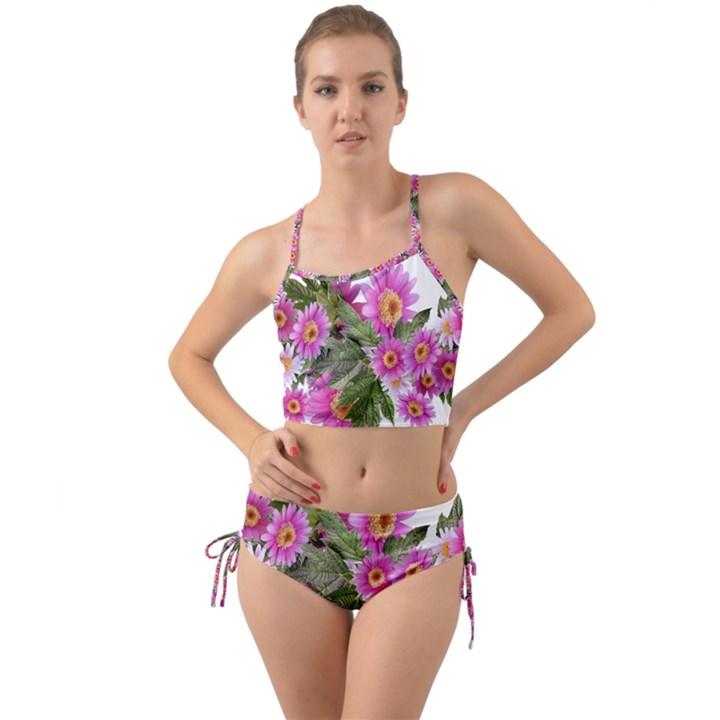 Daisies Flowers Arrangement Summer Mini Tank Bikini Set