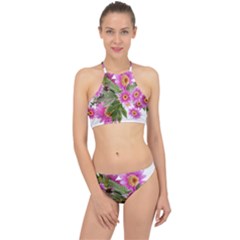 Daisies Flowers Arrangement Summer Racer Front Bikini Set