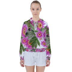 Daisies Flowers Arrangement Summer Women s Tie Up Sweat