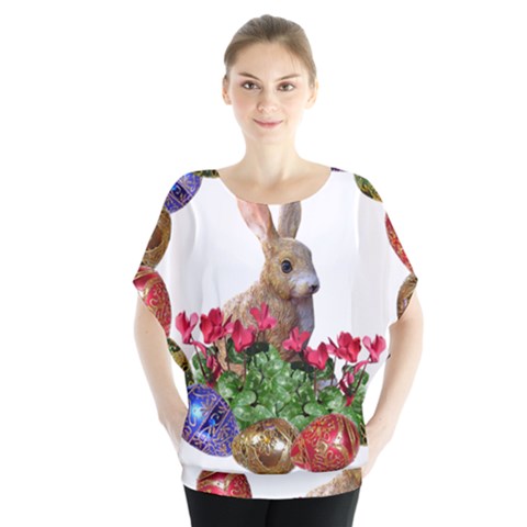 Easter Eggs Rabbit Celebration Blouse by Sapixe