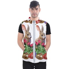 Easter Eggs Rabbit Celebration Men s Puffer Vest by Sapixe