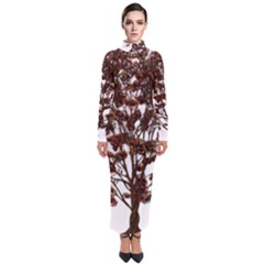 Tree Vector Ornament Color Turtleneck Maxi Dress