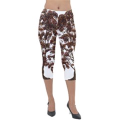 Tree Vector Ornament Color Lightweight Velour Capri Leggings 