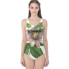 Passion Flower Flower Plant Blossom One Piece Swimsuit by Sapixe