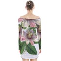 Passion Flower Flower Plant Blossom Long Sleeve Off Shoulder Dress View2