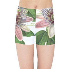 Passion Flower Flower Plant Blossom Kids Sports Shorts by Sapixe