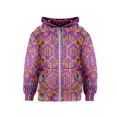 Fantasy Flower Festoon Garland Of Calm Kids  Zipper Hoodie by pepitasart