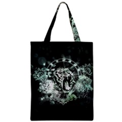 Awesome Tiger In Green And Black Zipper Classic Tote Bag by FantasyWorld7