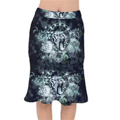 Awesome Tiger In Green And Black Mermaid Skirt by FantasyWorld7