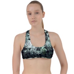 Awesome Tiger In Green And Black Criss Cross Racerback Sports Bra by FantasyWorld7