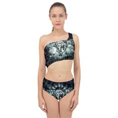 Awesome Tiger In Green And Black Spliced Up Two Piece Swimsuit by FantasyWorld7