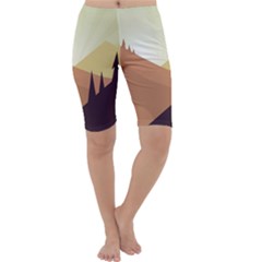 Sky Art Silhouette Panoramic Cropped Leggings  by Sapixe