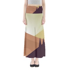 Sky Art Silhouette Panoramic Full Length Maxi Skirt by Sapixe