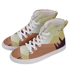 Sky Art Silhouette Panoramic Women s Hi-top Skate Sneakers by Sapixe