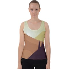 Sky Art Silhouette Panoramic Velvet Tank Top