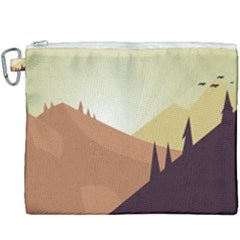 Sky Art Silhouette Panoramic Canvas Cosmetic Bag (xxxl) by Sapixe