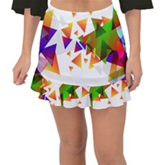 Abstract Pattern Background Design Fishtail Mini Chiffon Skirt by Sapixe