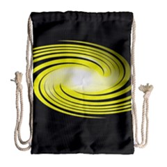 Fractal Swirl Yellow Black Whirl Drawstring Bag (large) by Sapixe