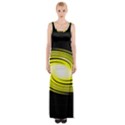 Fractal Swirl Yellow Black Whirl Maxi Thigh Split Dress View1