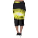 Fractal Swirl Yellow Black Whirl Midi Pencil Skirt View2