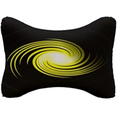 Fractal Swirl Yellow Black Whirl Seat Head Rest Cushion