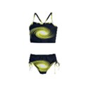 Fractal Swirl Yellow Black Whirl Girls  Tankini Swimsuit View1