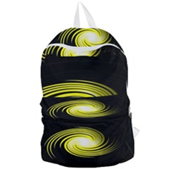 Fractal Swirl Yellow Black Whirl Foldable Lightweight Backpack by Sapixe