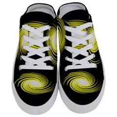 Fractal Swirl Yellow Black Whirl Half Slippers by Sapixe