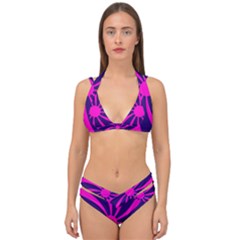 Illustration Abstract Wallpaper Double Strap Halter Bikini Set