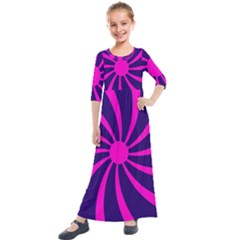 Illustration Abstract Wallpaper Kids  Quarter Sleeve Maxi Dress