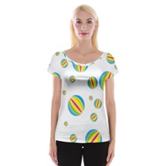 Balloon Ball District Colorful Cap Sleeve Tops by Sapixe