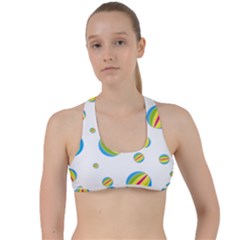 Balloon Ball District Colorful Criss Cross Racerback Sports Bra by Sapixe