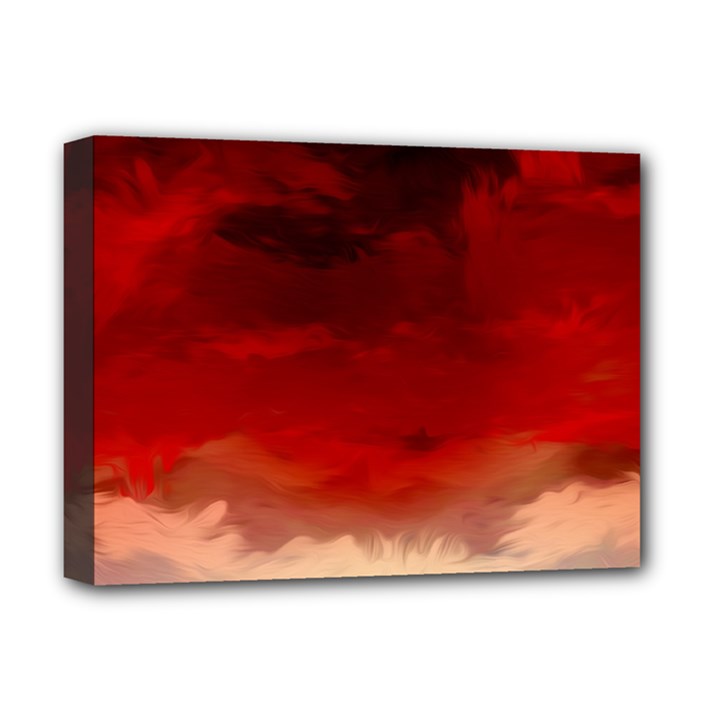 Flaming Skies Ominous Fire Clouds Deluxe Canvas 16  x 12  