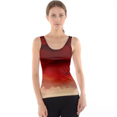 Flaming Skies Ominous Fire Clouds Tank Top by Sapixe