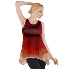 Flaming Skies Ominous Fire Clouds Side Drop Tank Tunic by Sapixe