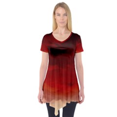 Flaming Skies Ominous Fire Clouds Short Sleeve Tunic  by Sapixe