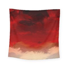 Flaming Skies Ominous Fire Clouds Square Tapestry (small) by Sapixe