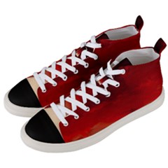 Flaming Skies Ominous Fire Clouds Men s Mid-top Canvas Sneakers by Sapixe