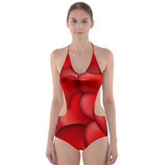 Form Love Pattern Background Cut-out One Piece Swimsuit by Sapixe