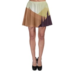 Sky Art Silhouette Panoramic Skater Skirt