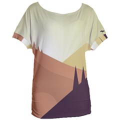 Sky Art Silhouette Panoramic Women s Oversized Tee by Sapixe