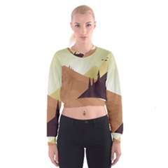 Sky Art Silhouette Panoramic Cropped Sweatshirt by Sapixe