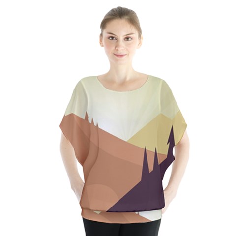 Sky Art Silhouette Panoramic Blouse by Sapixe