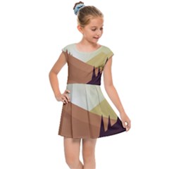 Sky Art Silhouette Panoramic Kids Cap Sleeve Dress